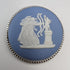 1958 British Vintage Wedgwood Sterling Silver & Jasperware Round Brooch