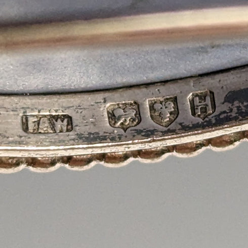 1958 British Vintage Wedgwood Sterling Silver & Jasperware Round Brooch