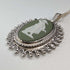 1978 British Vintage Wedgwood Sterling Silver & Green Jasper Pendant Necklace