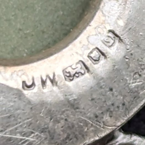 1978年 英国ヴィンテージ ウェッジウッド 純銀&グリーンジャスパー ペンダント ネックレス