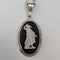 British Vintage Wedgwood Sterling Silver & Black Jasper Pendant Necklace