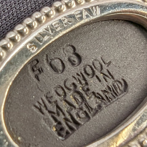 British Vintage Wedgwood Sterling Silver & Black Jasper Pendant Necklace