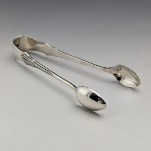 1914 British Antique Sterling Silver Sugar Tongs 24g Stokes&Ireland