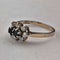 British vintage jewelry black topaz sterling silver gilt ring (size 12)