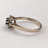British vintage jewelry black topaz sterling silver gilt ring (size 12)