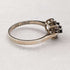 British vintage jewelry black topaz sterling silver gilt ring (size 12)