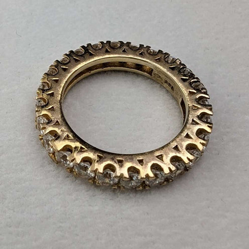 British Vintage Jewelry Sterling Silver Gilt Eternity Ring Ring