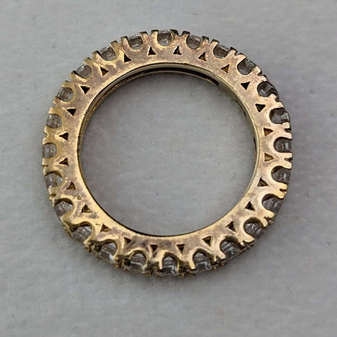 British Vintage Jewelry Sterling Silver Gilt Eternity Ring Ring