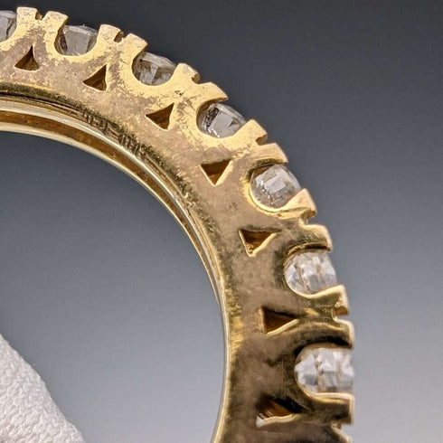 British Vintage Jewelry Sterling Silver Gilt Eternity Ring Ring