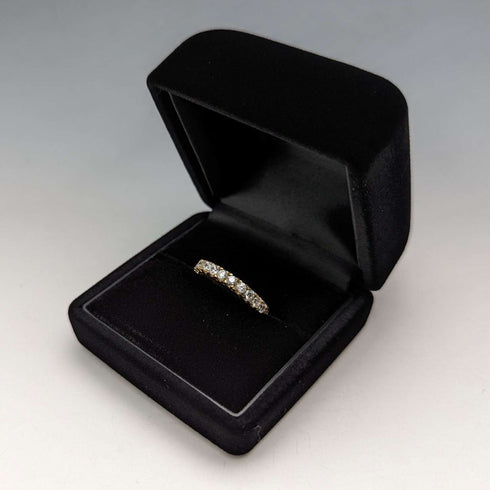British Vintage Jewelry Sterling Silver Gilt Eternity Ring Ring