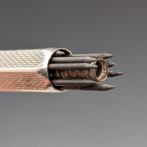 1964 英國復古 Yard O' 紅色純銀六角鉛筆(附盒子)