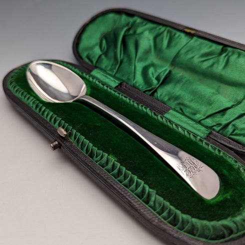 1898年 英国アンティーク 純銀製 クリスニングスプーン John Round & Son ケース入