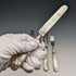 1880 年英國古董雕刻白色珍珠手柄甜點餐具 3 副套裝斯托克斯和愛爾蘭