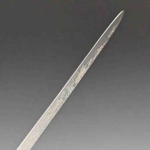 1880年 英国アンティーク 彫刻白蝶貝ハンドル デザートナイフx3 Stokes & Ireland