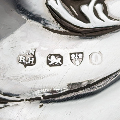 1897 年英國古董純銀花卉雕刻盤 62 克 George Nathan & Ridley Hayes