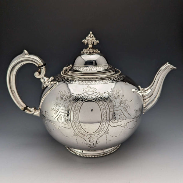 約 1875 年英國古董鍍銀茶壺 Martin & Hall