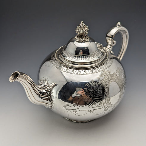 1875年頃 英国アンティーク シルバープレート製 ティーポット Martin & Hall