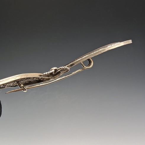 英國復古花絲蝴蝶銀胸針 1