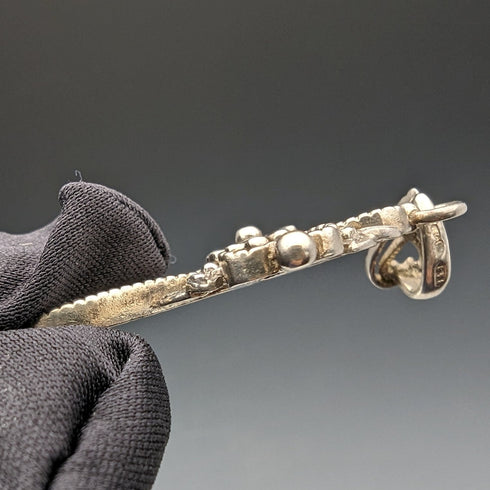 約 1930 年英國復古純銀花卉裝飾十字架吊墜 Boorman & Son