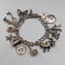 1976 British Vintage Sterling Silver Charm Bracelet 46g