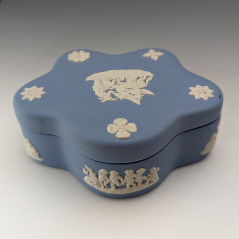 British Vintage Wedgwood Jasperware Star-shaped Box Holder Pale Blue