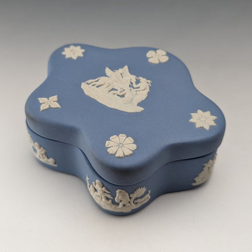 British Vintage Wedgwood Jasperware Star-shaped Box Holder Pale Blue