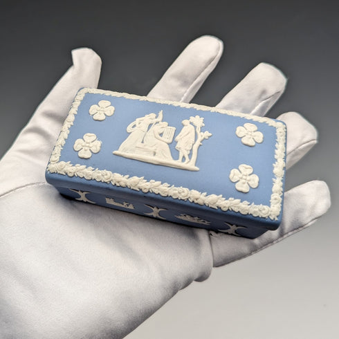 British Vintage Wedgwood Jasperware Rectan Box Accessory Pale Blue