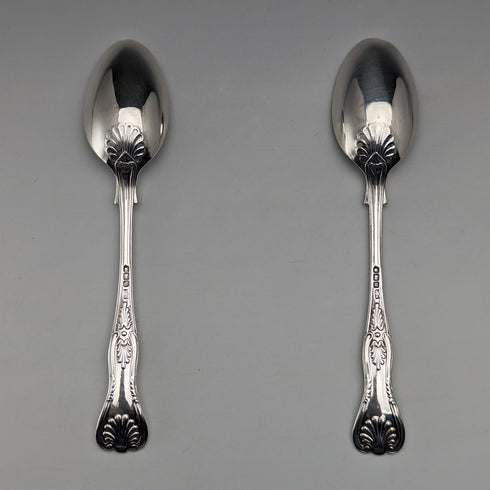 Circa 1914 British Antique Sterling Silver Teaspoon Pair Mappin & Webb