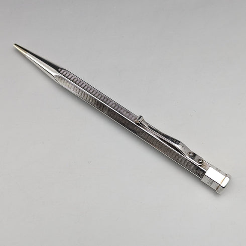 英國復古 Yard O' Red 捲製銀色六角形自動鉛筆(附盒子)