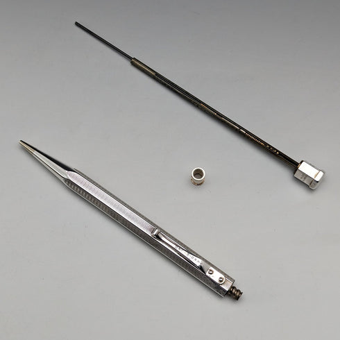 英國復古 Yard O' Red 捲製銀色六角形自動鉛筆(附盒子)