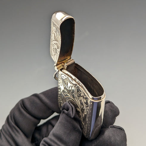 1912年 英国アンティーク 純銀製 ヴェスタケース マッチケース William Henry Sparrow