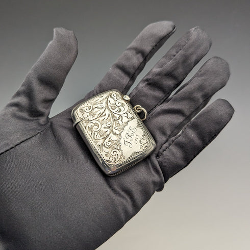 1912年 英国アンティーク 純銀製 ヴェスタケース マッチケース William Henry Sparrow