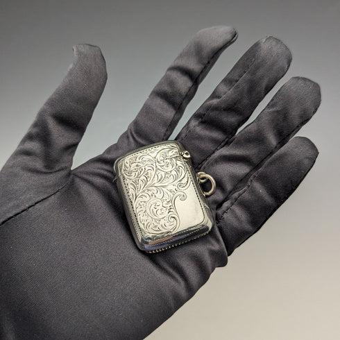 1904年 英国アンティーク 純銀製 ヴェスタケース マッチケース Joseph Gloster