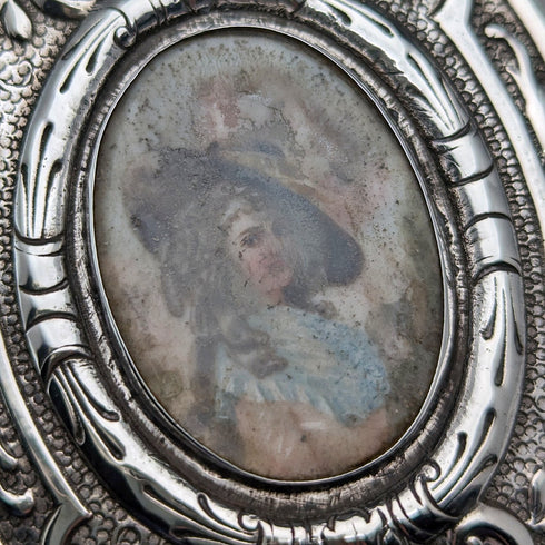 1900年頃 ドイツアンティーク 800シルバー エナメル装飾 ボックス 85g