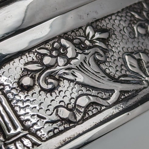 1900年頃 ドイツアンティーク 800シルバー エナメル装飾 ボックス 85g