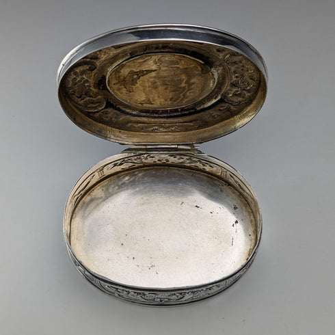 1900年頃 ドイツアンティーク 800シルバー エナメル装飾 ボックス 85g