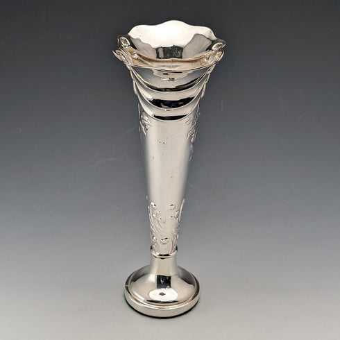1903 British Antique Sterling Silver Vase Single Flower Vase 134g Henry Matthews