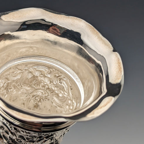 1900 British Antique Sterling Silver Vase Single Flower Vase 146g Comyns of London