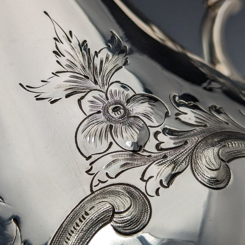 Circa 1880 British Antique Silver Plated Coffee Pot Martin & Hall