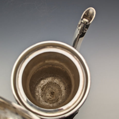 Circa 1880 British Antique Silver Plated Coffee Pot Martin & Hall