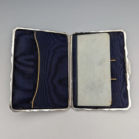 1895年 英国アンティーク 純銀製 両開き型カードケース 91g William Neale