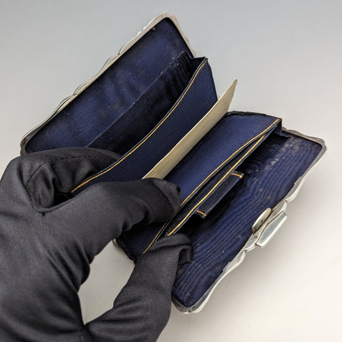 1895年 英国アンティーク 純銀製 両開き型カードケース 91g William Neale