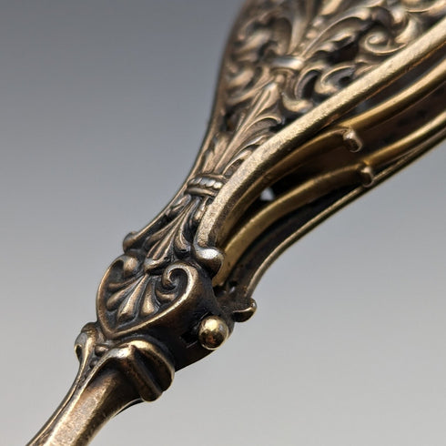 米国アンティーク 純銀ゴールドメッキ 携帯用折りたたみ式眼鏡 ロニエット