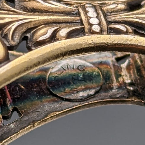 米国アンティーク 純銀ゴールドメッキ 携帯用折りたたみ式眼鏡 ロニエット