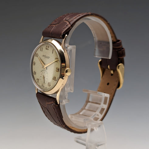 1962 年英國復古 Russell 手錶 K9 純金錶殼,工作狀態良好,木盒裝