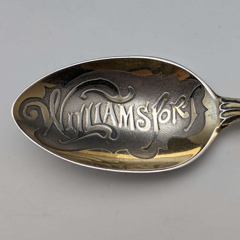 Around 1900 US Antique Sterling Silver Souvenir Spoon x4 Dessert Spoon Size