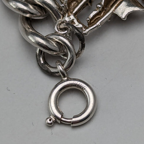 英国ヴィンテージ 純銀製 チャームブレスレット 92g