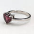 British Vintage Jewelry Heart-shaped Ruby Color Glass Sterling Silver Ring (No. 14) Ring