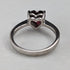 British Vintage Jewelry Heart-shaped Ruby Color Glass Sterling Silver Ring (No. 14) Ring