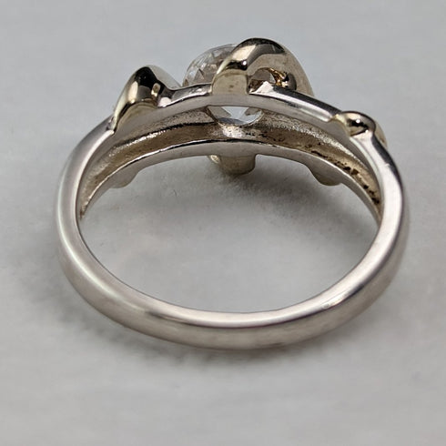 英国ヴィンテージジュエリー キュービックジルコニア 純銀リング(11号)指輪